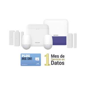 (AX PRO) KIT de Alarma AX PRO con GSM (3G/4G) / Incluye: 1 Hub / 2 Sensores PIR / 3 Contactos Magnéticos mini / 1 Control Remoto / 1 Sirena Inalambrica Exterior / 1 WiFi / 1 MICROSIM30M2M con 1 mes de servicio/Compatible con Hik-Connect P2P