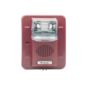 Sirena/Estrobo, Color Rojo, 24 Vcc, 100dB, Intensidad Luminosa Seleccionable