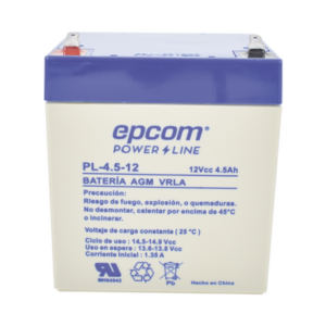 Batería de respaldo para equipo electrónico / UL / 12V @ 4.5 Ah / Tecnología AGM-VRLA / Uso en: Alarmas de intrusión / Incendio / Control de Acceso / Video Vigilancia / Terminales tipo F1.